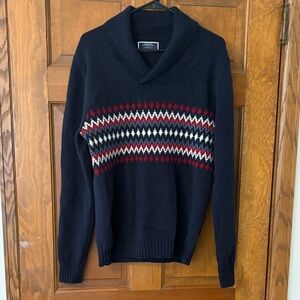 Charles Tyrwhitt Navy Sweater with Red and White Design